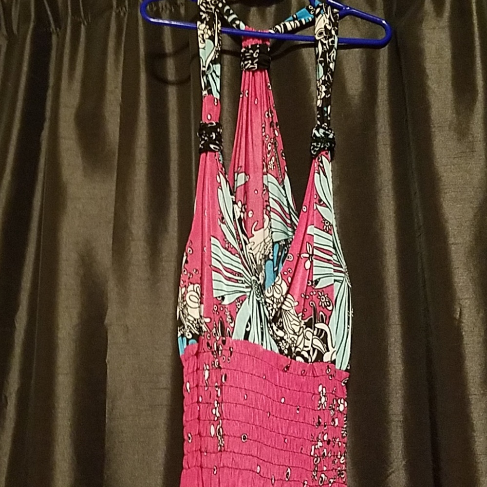 Colorful halter dress